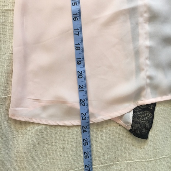 Adore Me light pink chiffon cami w black lace back - Picture 8 of 8